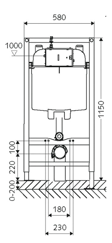 Εντοιχιζόμενο Καζανάκι Schell 8cm Πάχος με πλαίσιο MONTUS C-80 030620099